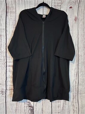 Black Zip-Front Hooded Jacket - Women